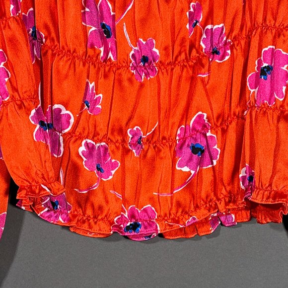 Sanctuary Crop Top Three Quarter Sleeves Floral Size S - Picture 9 of 12